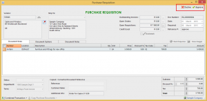 Purchase Order requisition accept